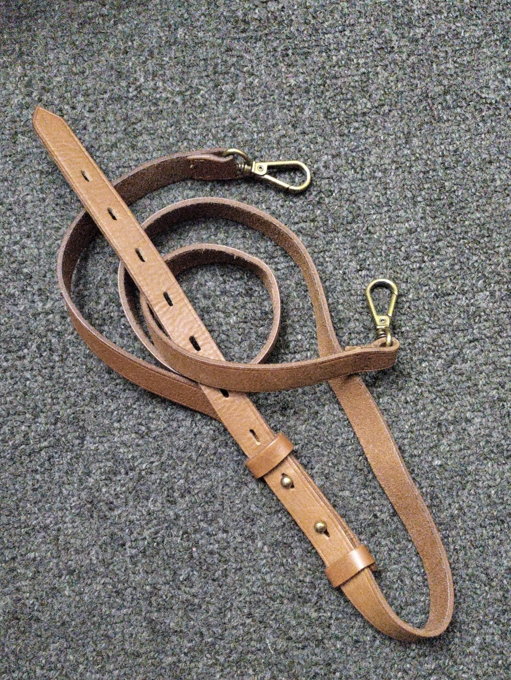 Madewell Leather Adjustable Strap with Brass Clips